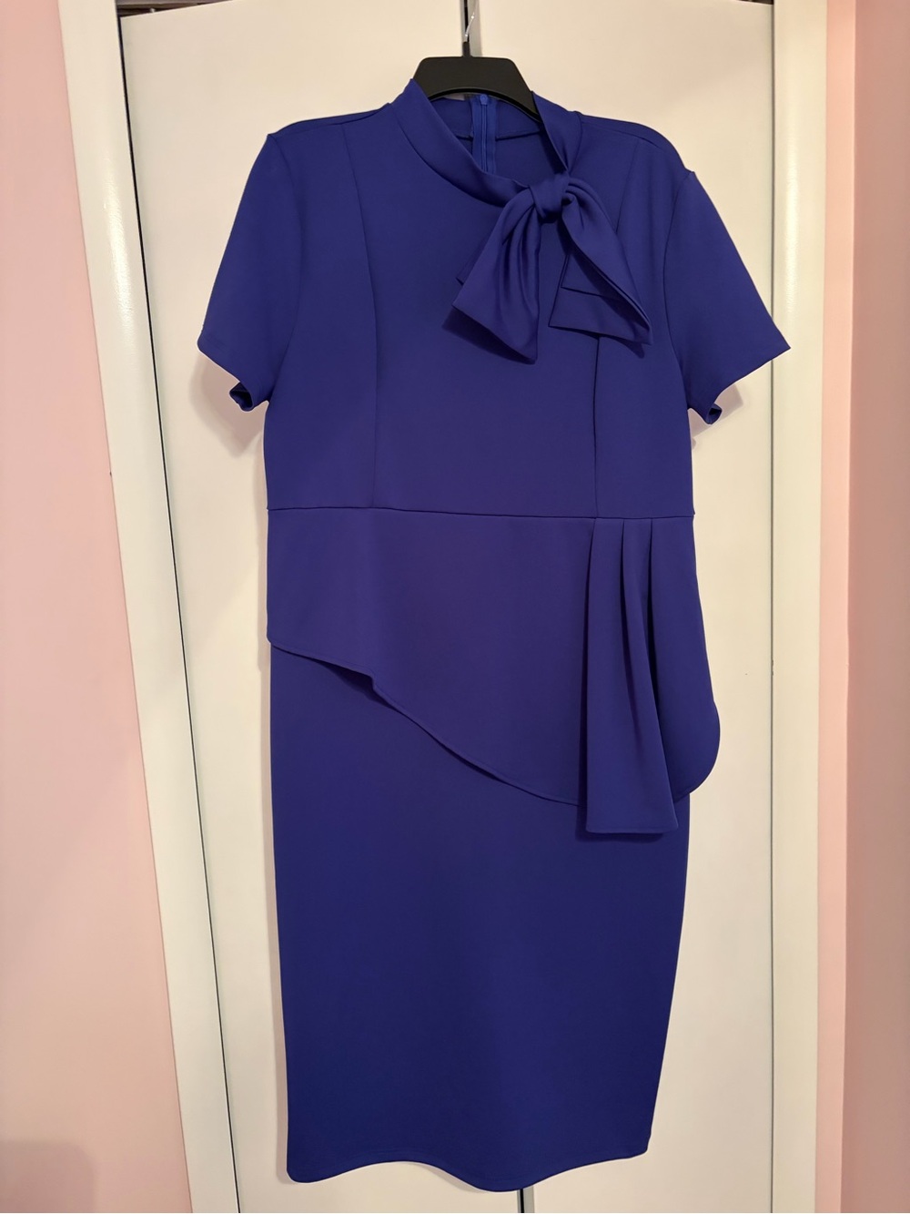 Amazon Women’s Midi Dress in Royal Blue with Neck Bow